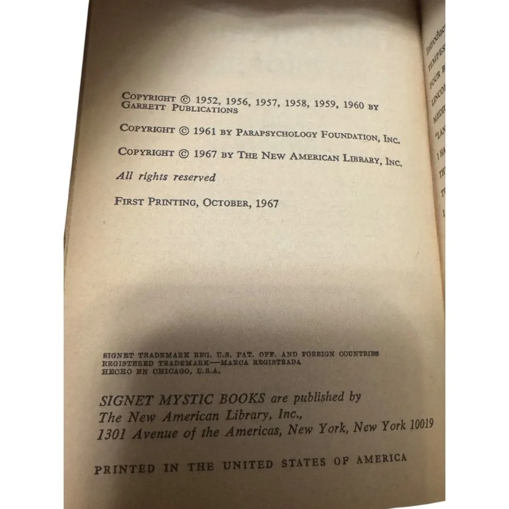 Vintage True Experiences in Prophecy 1967 Signet Nonfiction Martin Ebon Psychic